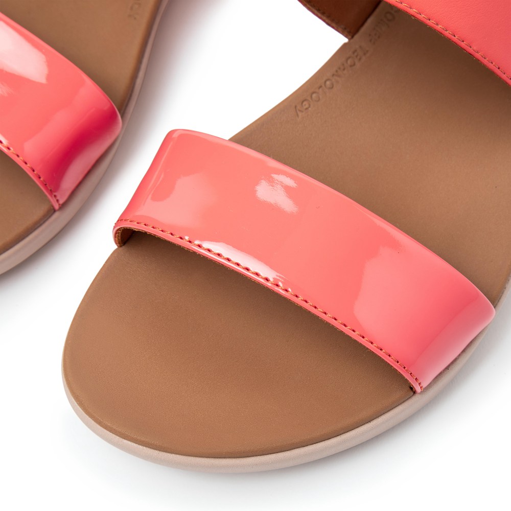 Fitflop Womens Sandals Pink - Barra Patent-mix Back-strap - 21SVIZACT